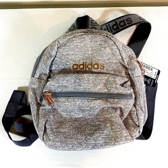 adidas backpack with rose gold zippers adidas | Bags | Adidas Mini Backpack Grey And Rose Gold Zippers Brand New  Ships Fast